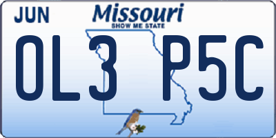 MO license plate OL3P5C