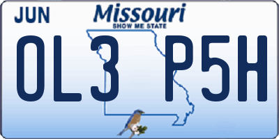 MO license plate OL3P5H