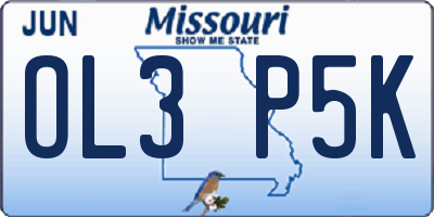 MO license plate OL3P5K