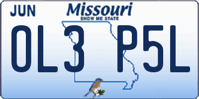 MO license plate OL3P5L