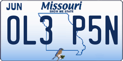 MO license plate OL3P5N