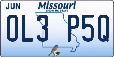 MO license plate OL3P5Q
