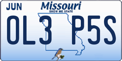 MO license plate OL3P5S
