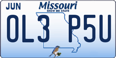 MO license plate OL3P5U