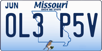 MO license plate OL3P5V