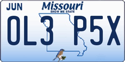 MO license plate OL3P5X
