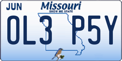 MO license plate OL3P5Y