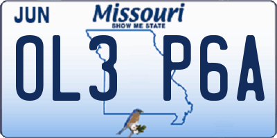 MO license plate OL3P6A