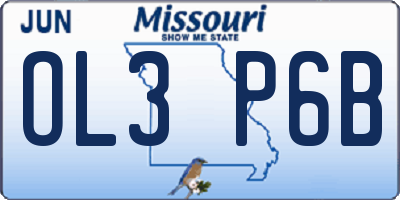 MO license plate OL3P6B