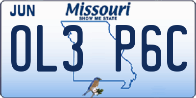 MO license plate OL3P6C