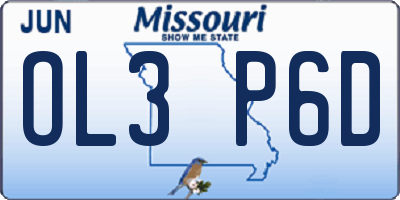 MO license plate OL3P6D
