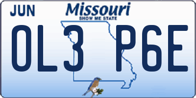 MO license plate OL3P6E