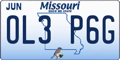 MO license plate OL3P6G