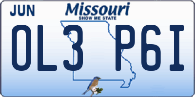 MO license plate OL3P6I