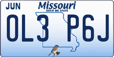 MO license plate OL3P6J