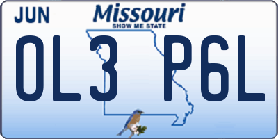 MO license plate OL3P6L