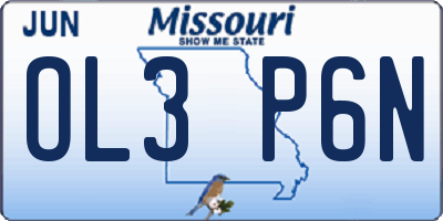 MO license plate OL3P6N