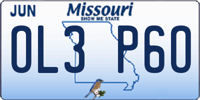 MO license plate OL3P6O