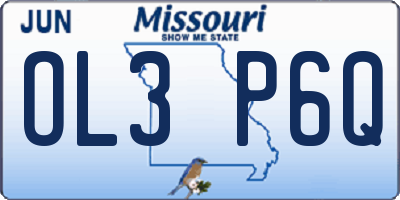 MO license plate OL3P6Q