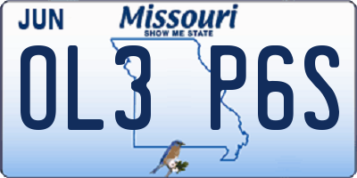 MO license plate OL3P6S