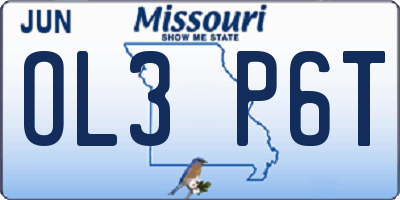 MO license plate OL3P6T