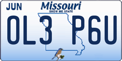 MO license plate OL3P6U