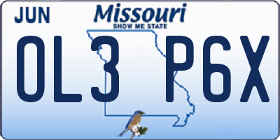 MO license plate OL3P6X
