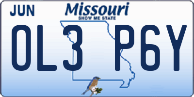 MO license plate OL3P6Y