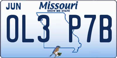 MO license plate OL3P7B