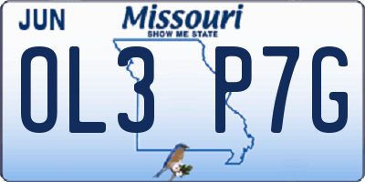 MO license plate OL3P7G