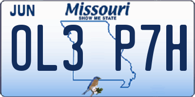 MO license plate OL3P7H