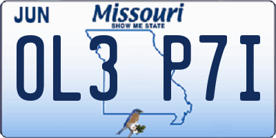 MO license plate OL3P7I