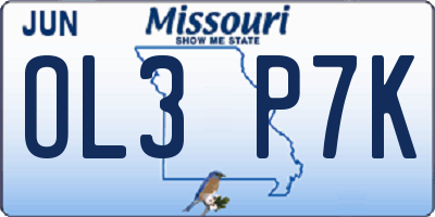 MO license plate OL3P7K