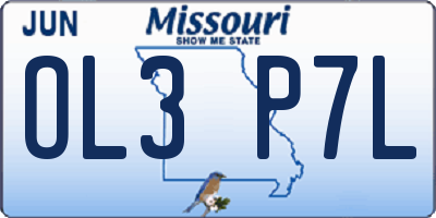 MO license plate OL3P7L