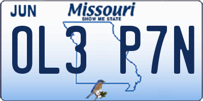 MO license plate OL3P7N