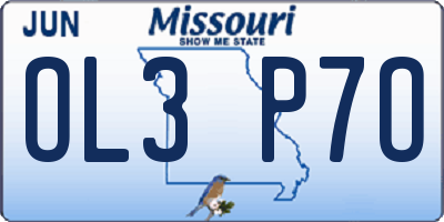 MO license plate OL3P7O