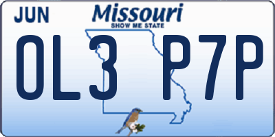 MO license plate OL3P7P