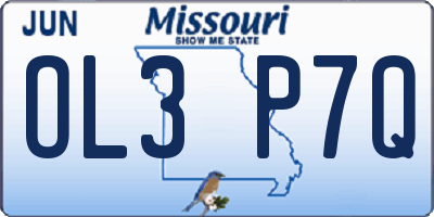 MO license plate OL3P7Q