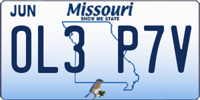 MO license plate OL3P7V