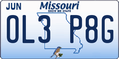 MO license plate OL3P8G
