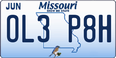 MO license plate OL3P8H