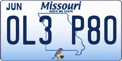 MO license plate OL3P8O