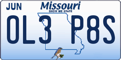 MO license plate OL3P8S
