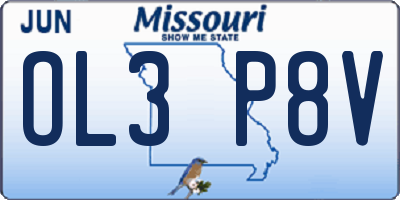 MO license plate OL3P8V