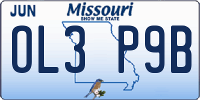 MO license plate OL3P9B