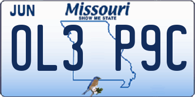 MO license plate OL3P9C