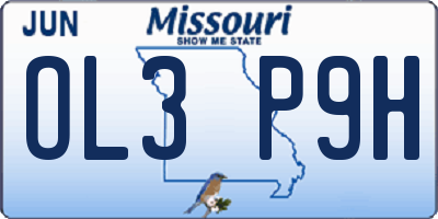 MO license plate OL3P9H