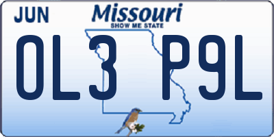 MO license plate OL3P9L