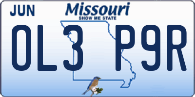 MO license plate OL3P9R