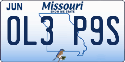MO license plate OL3P9S